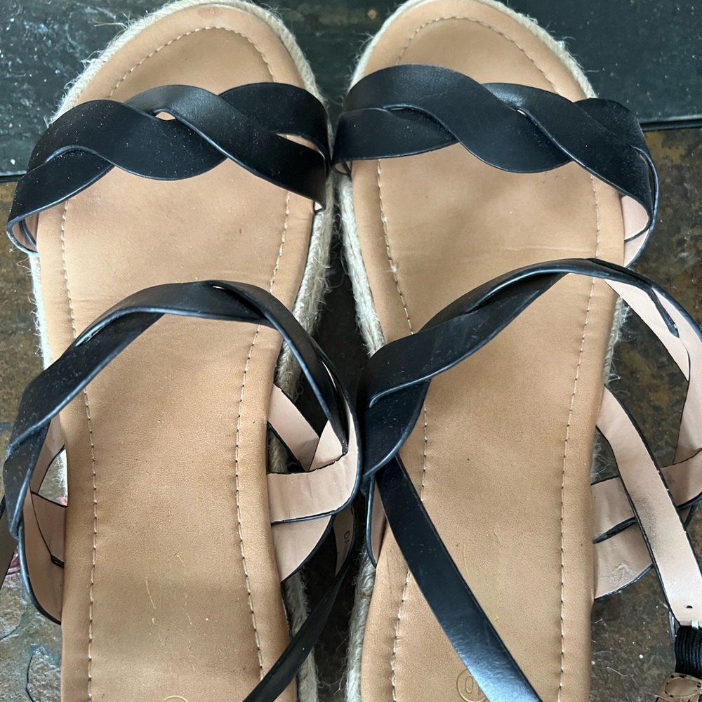 Braided wedge sandals